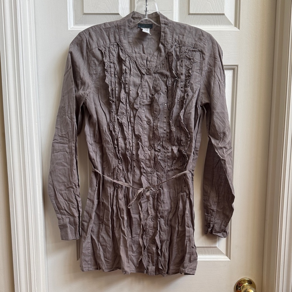 Source Unknown Maroon Cap Sleeve Blouse - image 1